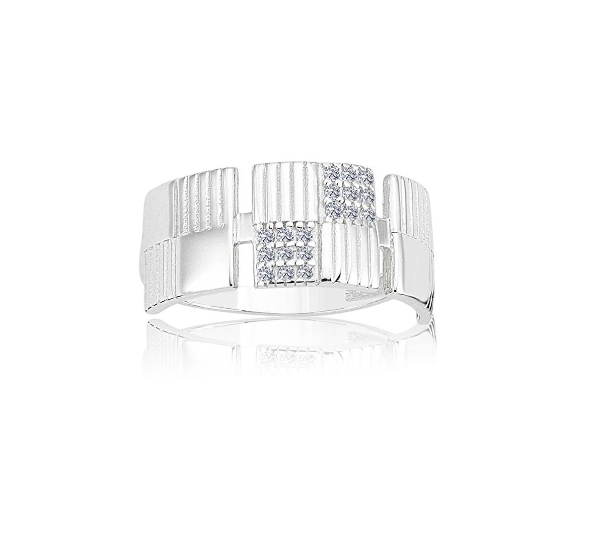 Etrox Kare Gösterişli Tasarım 14 Ayar Altın Yüzük-Hediye Altın Kadın Yüzük