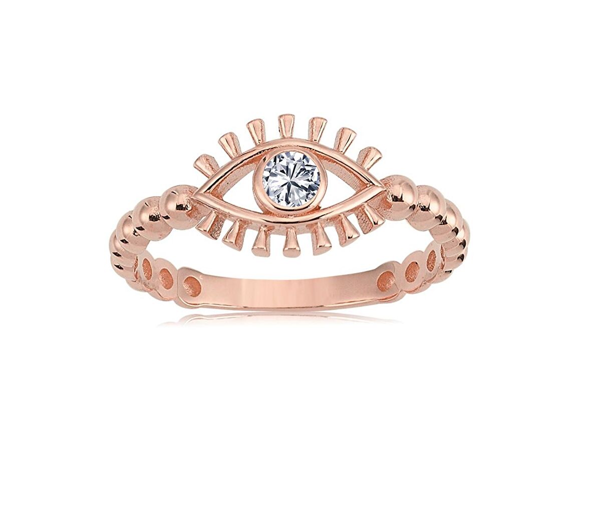 Taşlı Kirpik Göz Top Top Altın 925 Ayar Gümüş Yüzük-Göz Gümüş Yüzük-Hediye 925 Ayar Gümüş Yüzük