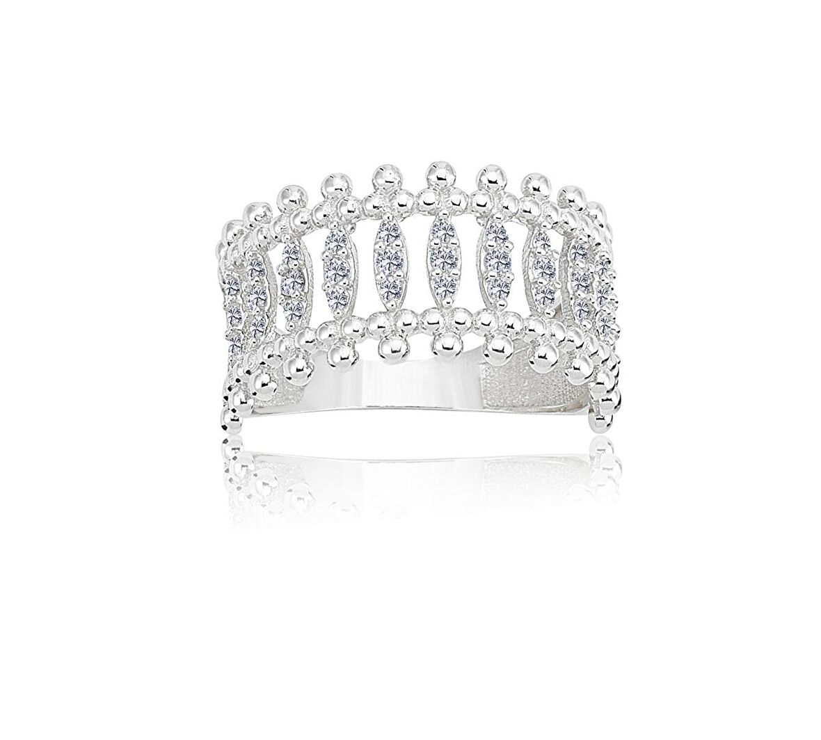 Asterix Tacı Güverseli Tasarım Gösterişli 925 Ayar Gümüş Yüzük-925 Ayar Hediye Gümüş Yüzük