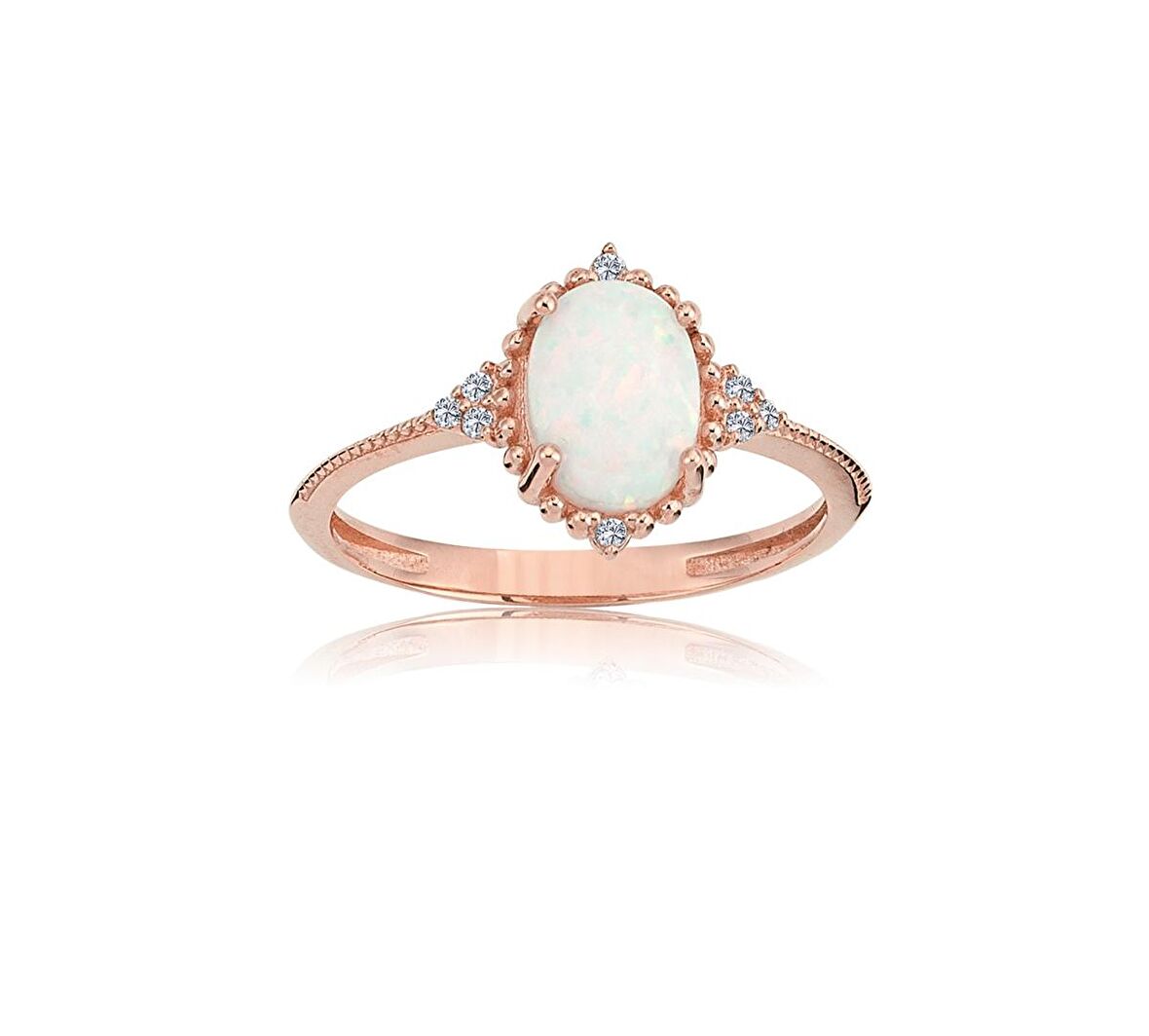 Beyaz Oval Taşlı Prenses Gümüş Yüzük-Opal Taşlı Prenses Tasarım Yüzük-Hediye Gümüş Yüzük