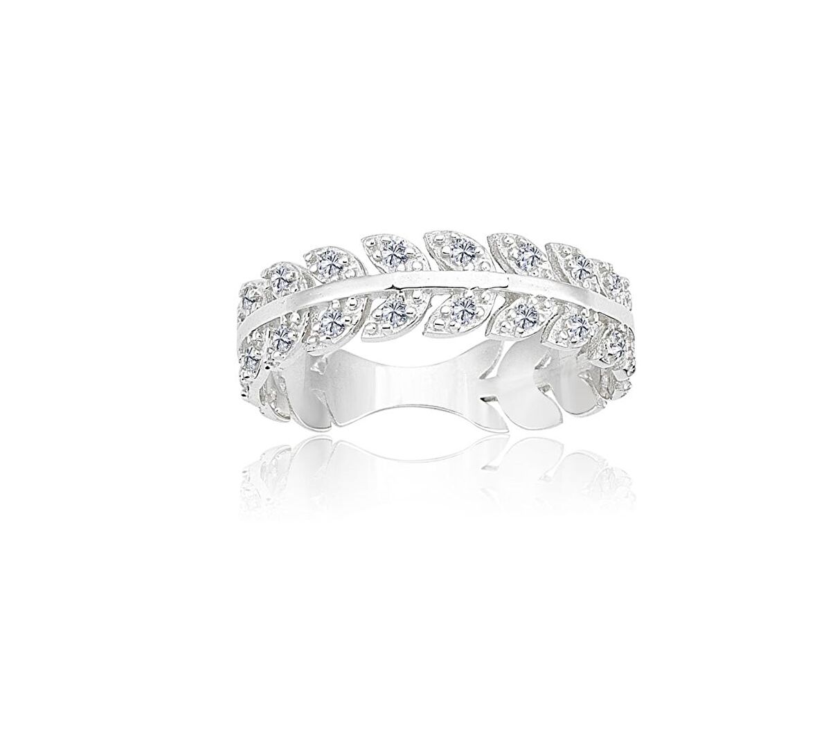 Pırlanta Taşlı (Signity Swarovski) Başak 925 Ayar Gümüş Yüzük-Hediye Başak Modeli Gümüş Yüzük