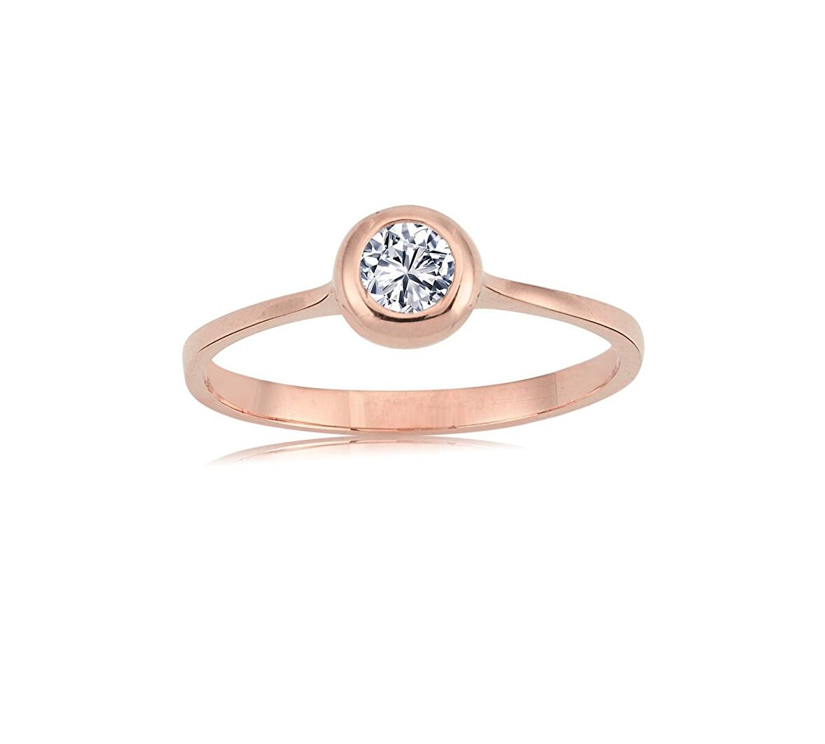 0,25 CT Pırlanta Taşlı Sıvamalı 925 Ayar Tektaş Yüzük-0,25 CT Sıvama Hediye 925 Ayar Gümüş Yüzük