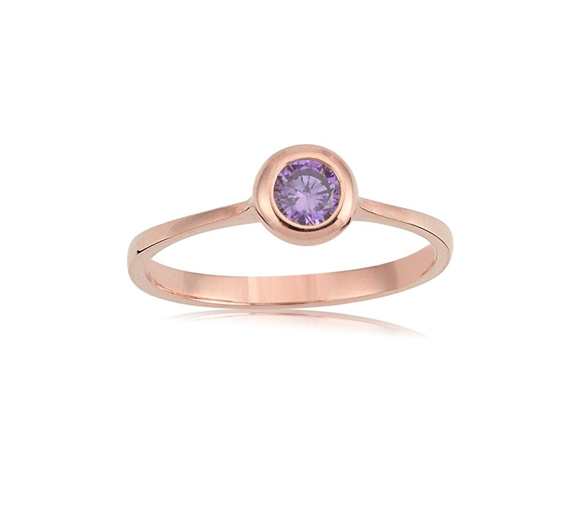 0,25 CT Ametist Taşlı Sıvamalı Tektaş 925 Ayar Gümüş Yüzük-Tektaş Gümüş Yüzük-Hediye Gümüş Yüzük