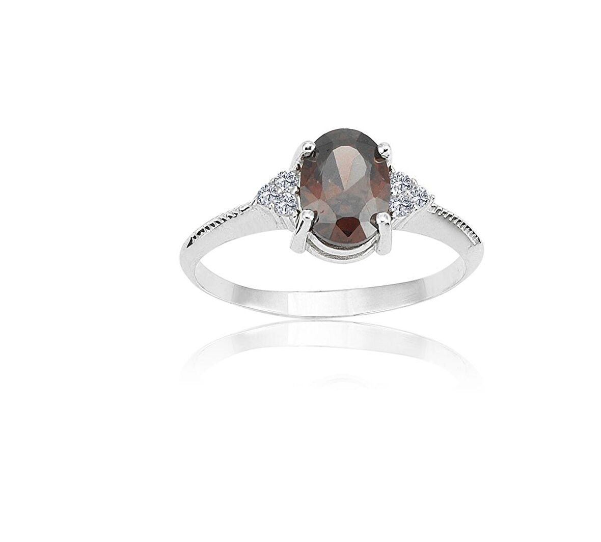 1,20 CT Smoky Taşlı Tek Taş Evlilik Teklifi 925 Ayar Gümüş Yüzük-Tek Taş Hediye 925 Ayar Gümüş Yüzük