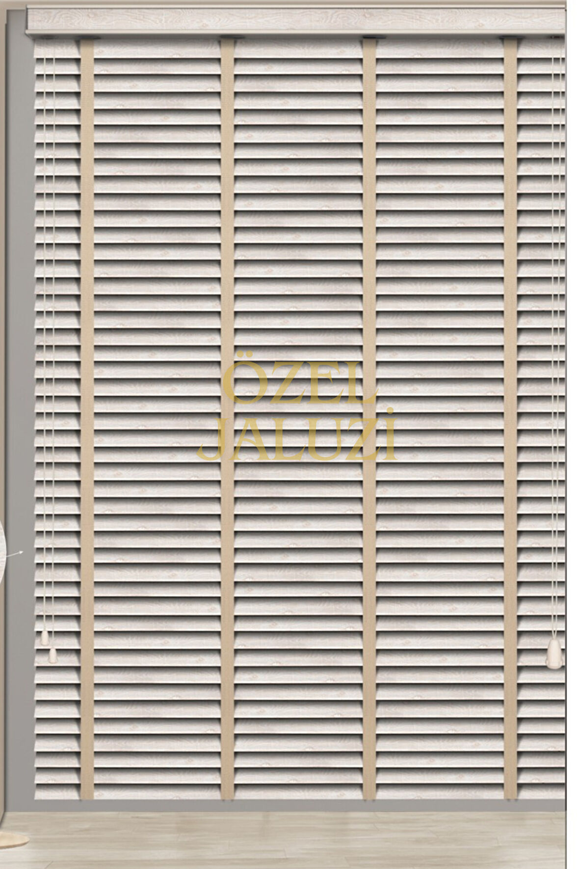Krem 50 MM Ahşap  Jaluzi