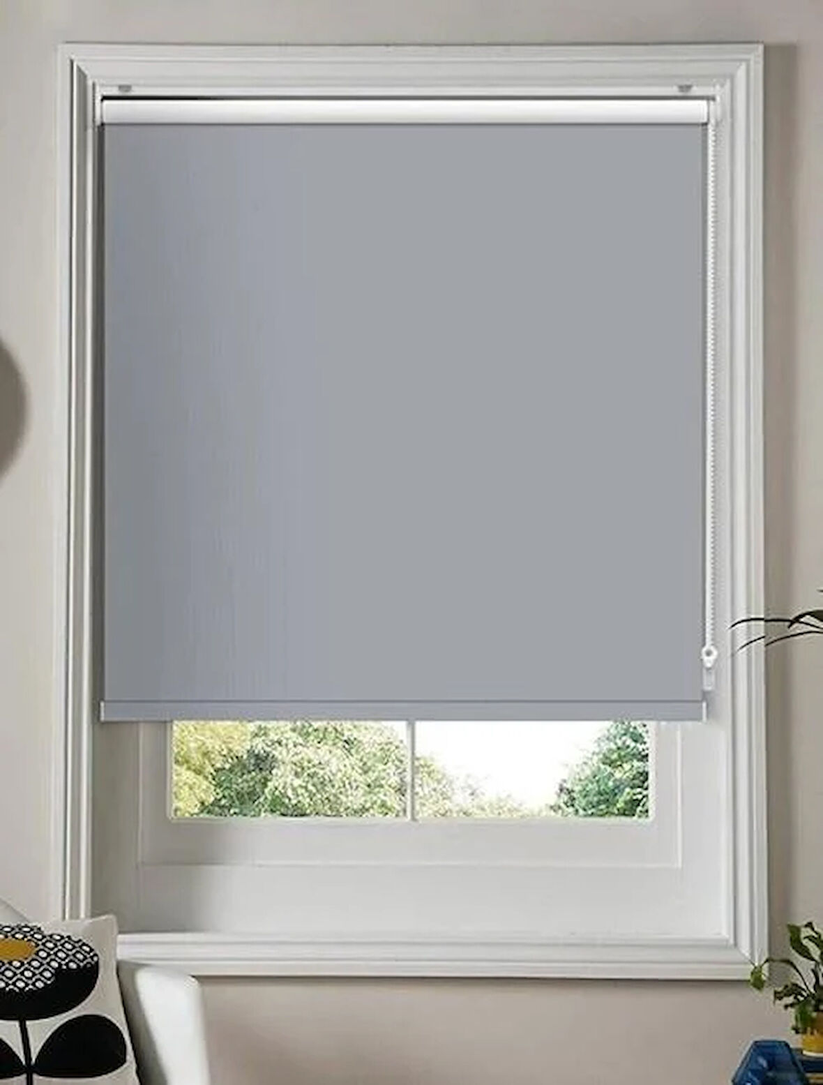 Gri Mat Stor Perde Etek Dilimsiz Güneşlik Perde Güneşlik Stor Perde