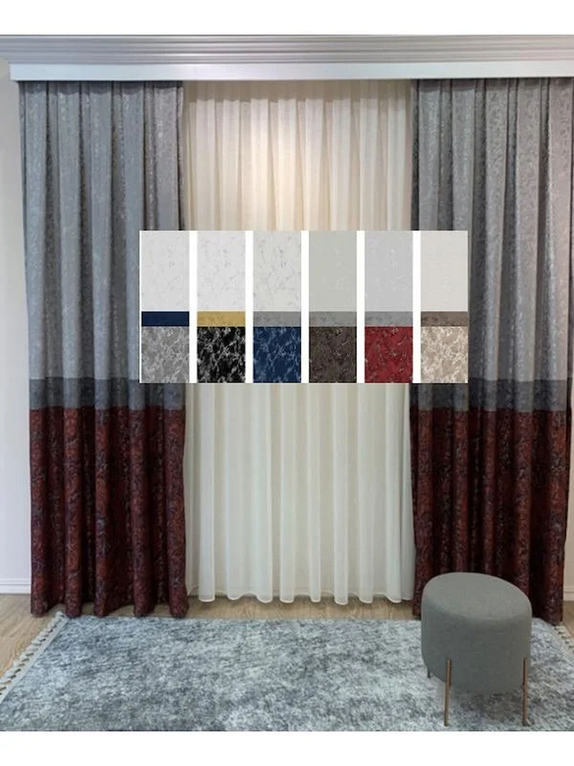 Kiremit Pano Fon 1/2,50  Sık Pile Fon Perde  DJ18287-813