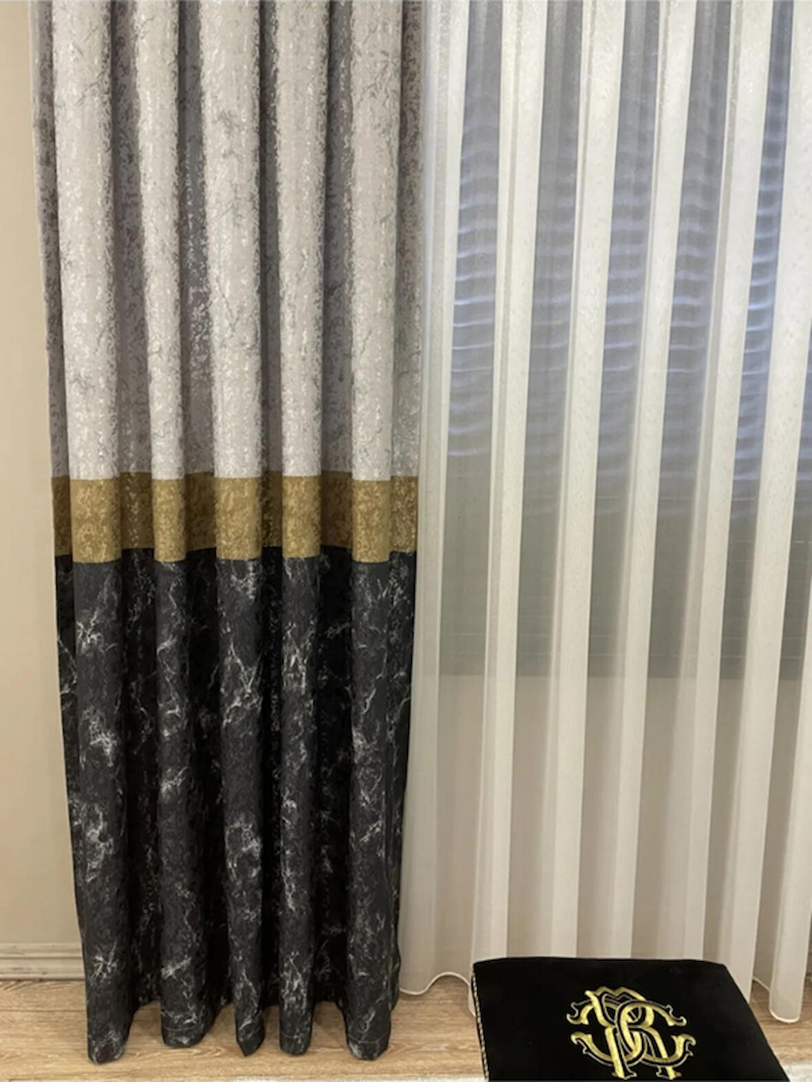 Gri Pano Fon 1/2,50 Sık Pile Fon Perde  DJ18287-808