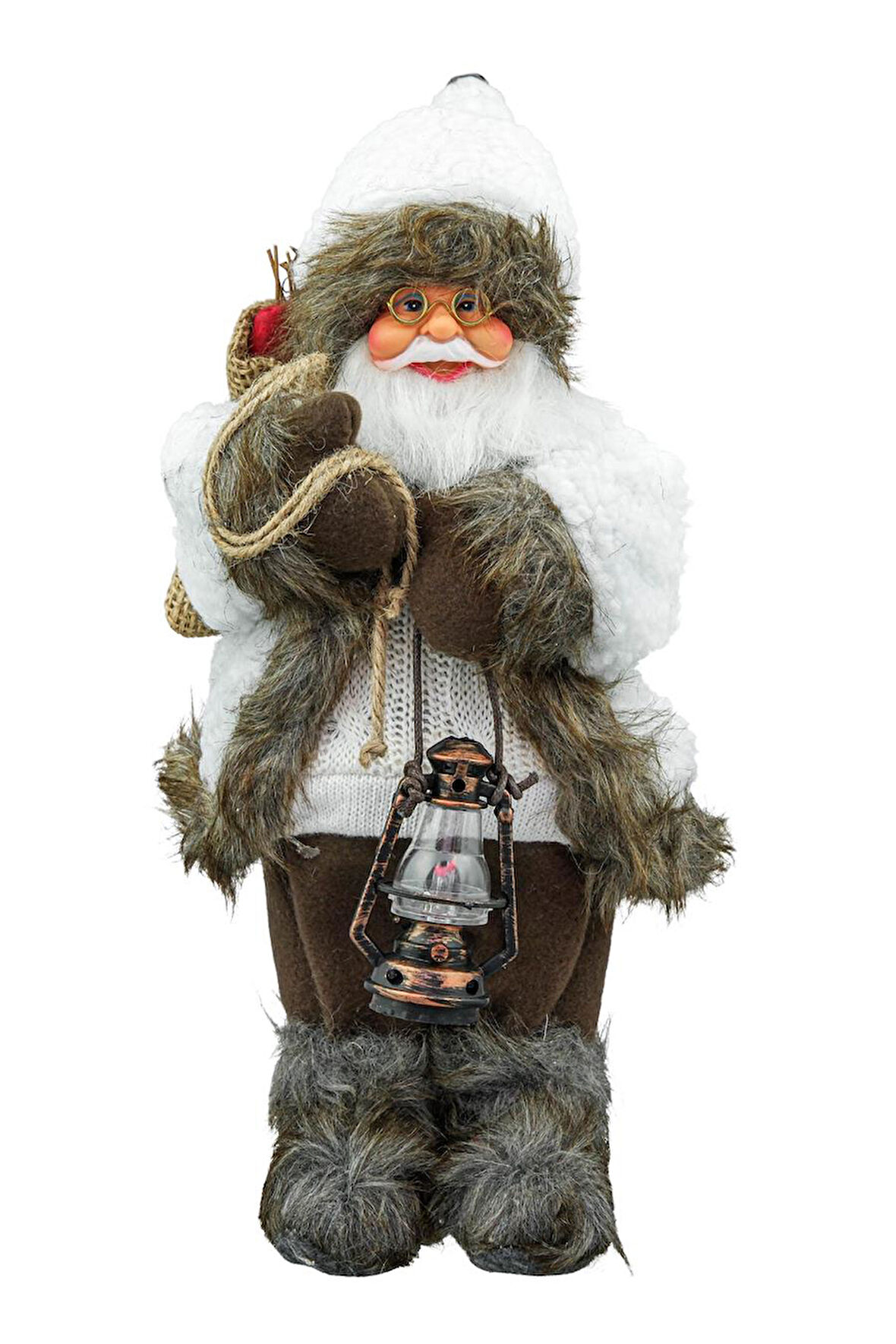 Gri Kürklü Noel Baba – 40 cm