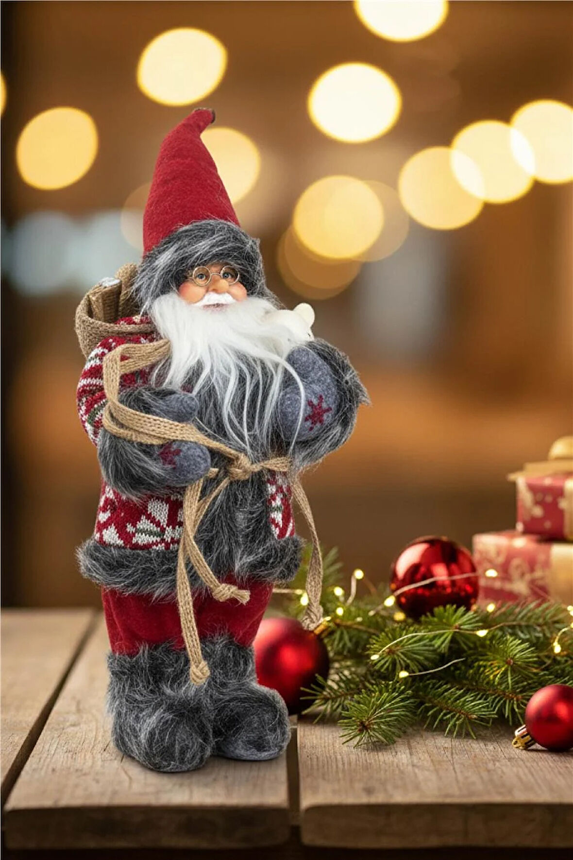 Kırmızı Şapkalı Noel Baba – 30 cm