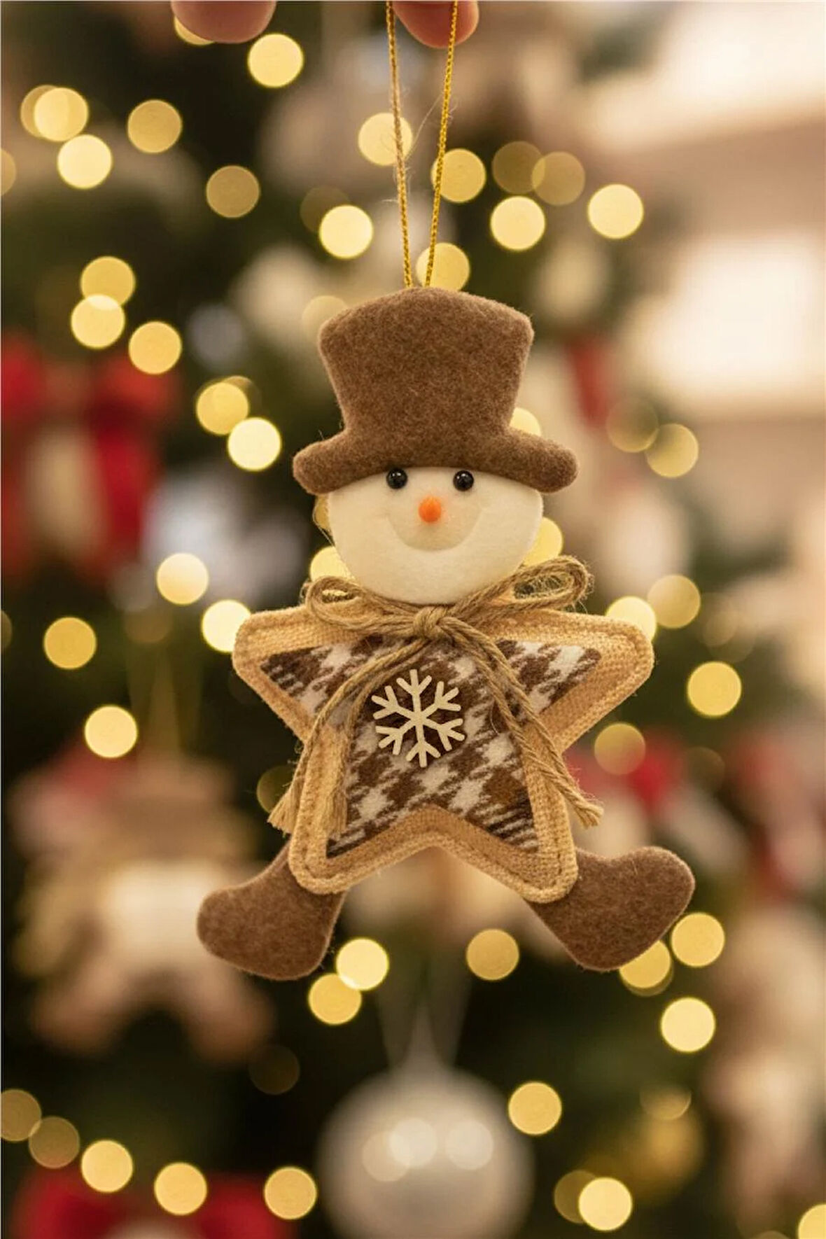 Yılbaşı Ağaç Süsleri Koleksiyonu- Kardan Adam Şapkalı Ağaç Süsü