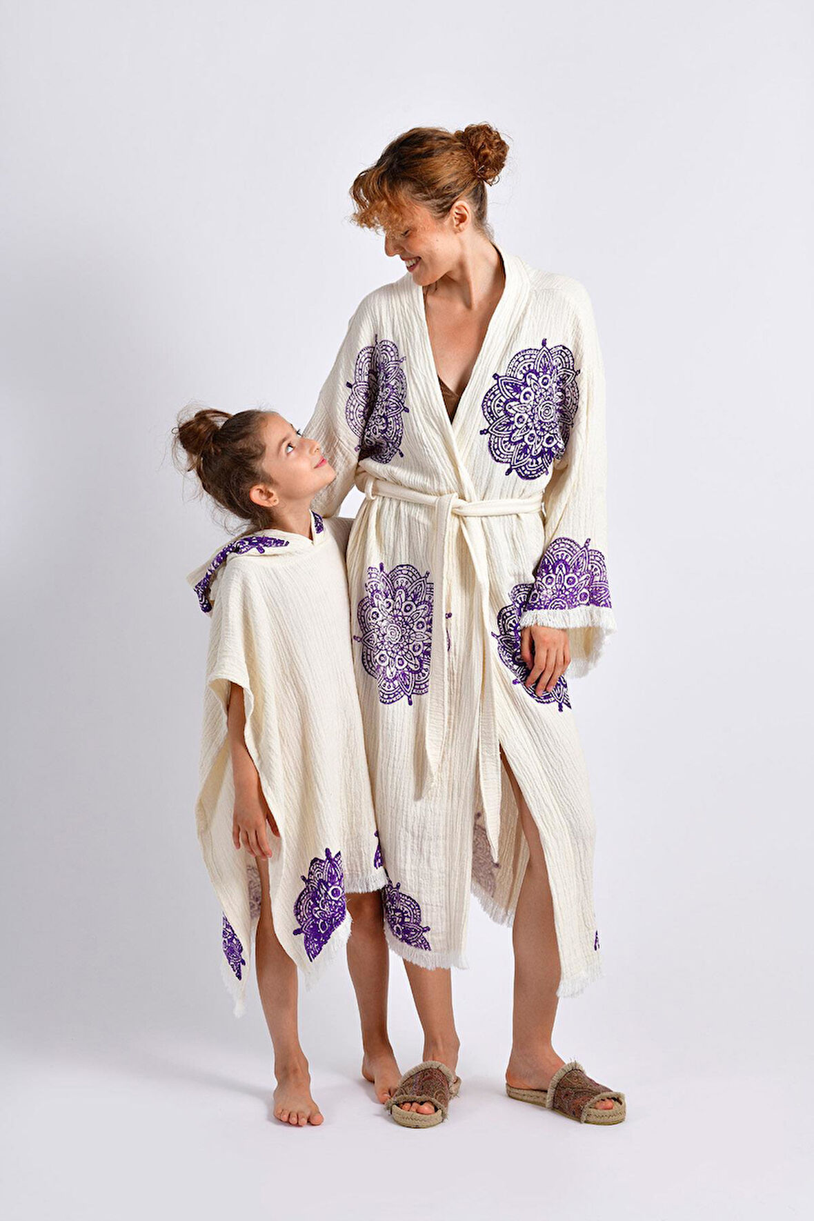 Naturel Mandala Kimono &Çocuk Panço Set 