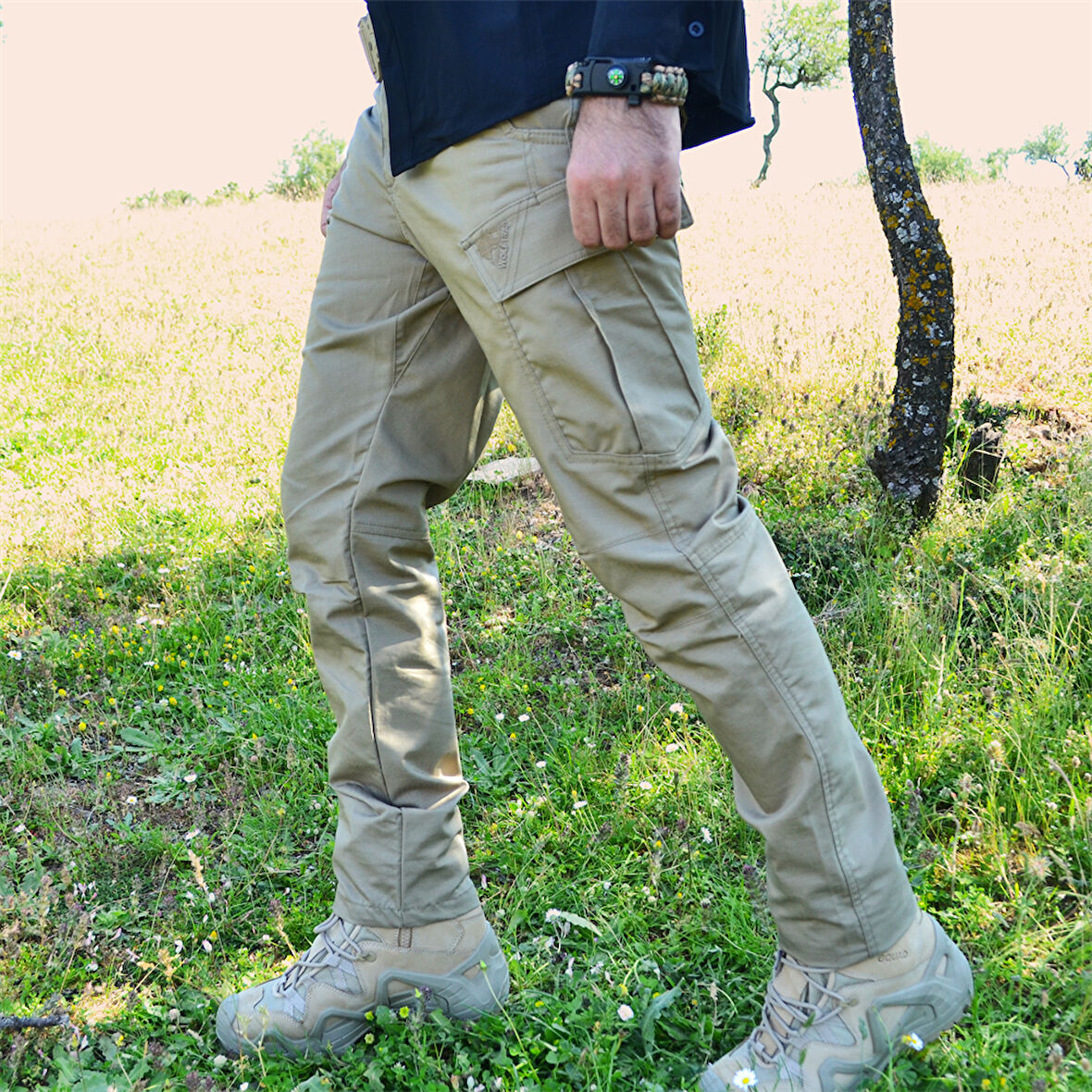 7 Cepli Taktik Pantolon Bej Rengi