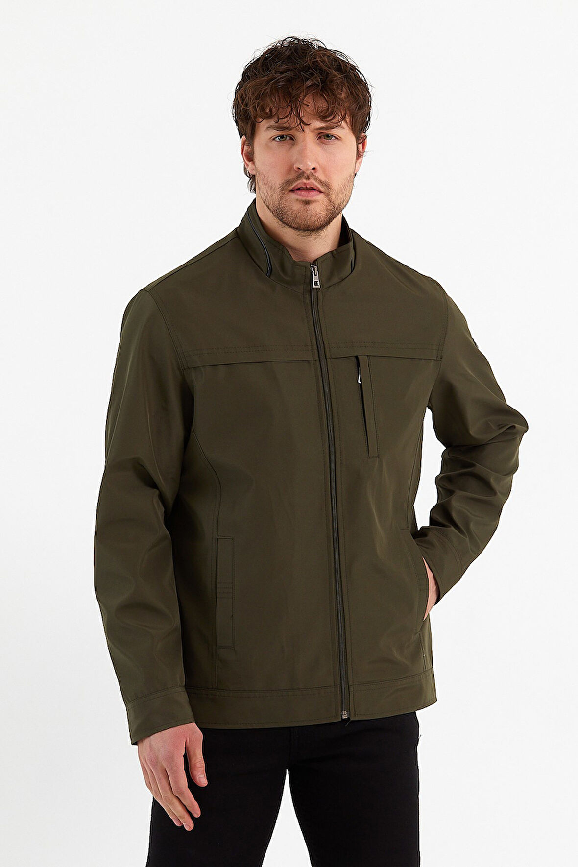 Yeni Sezon Erkek Yeşil İki İç Cepli Su Ve Rüzgar Geçirmez Mevsimlik&Yazlık Mont