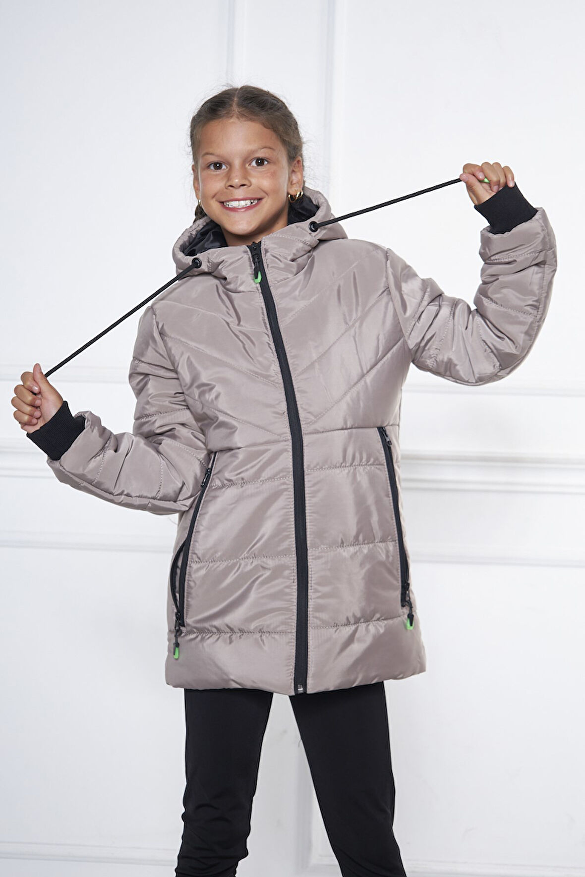 SİVAİST KREM KIZ ÇOCUK SU VE RÜZGAR GEÇİRMEZ İÇİ KALIN KÜRKLÜ YIKANILABİLİR MONT & KABAN