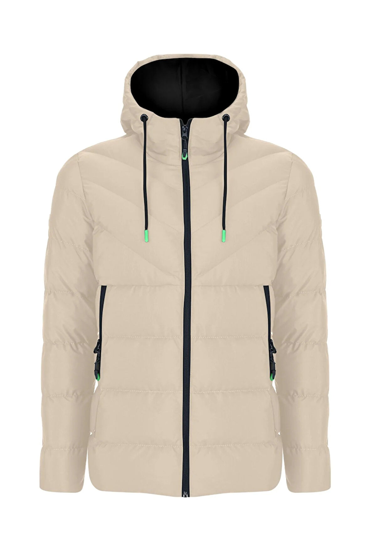 SİVAİST YENİ SEZON ERKEK KREM SU VE RÜZGAR GEÇİRMEZ KAPÜŞONLU KALIN İÇİ KÜRKLÜ ŞİŞME KABAN&MONT