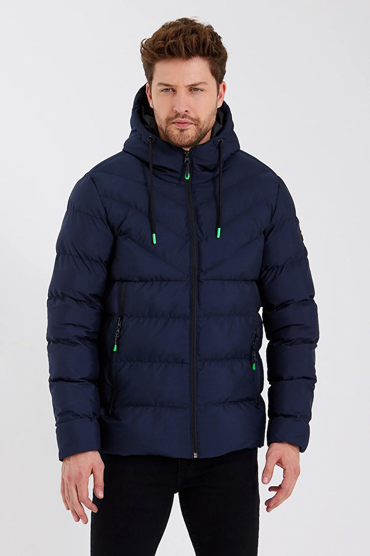 SİVAİST YENİ SEZON ERKEK LACİVERT SU VE RÜZGAR GEÇİRMEZ KAPÜŞONLU KALIN İÇİ KÜRKLÜ ŞİŞME KABAN&MONT