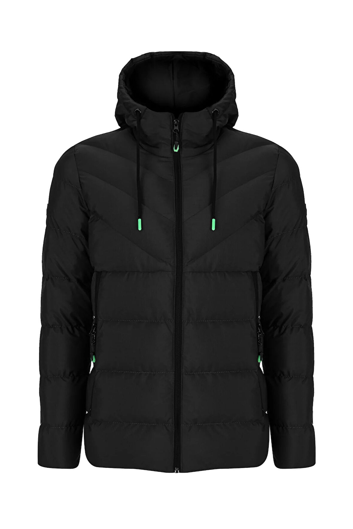 SİVAİST YENİ SEZON ERKEK SİYAH SU VE RÜZGAR GEÇİRMEZ KAPÜŞONLU KALIN ŞİŞME MİGROGELLİ KABAN & MONT