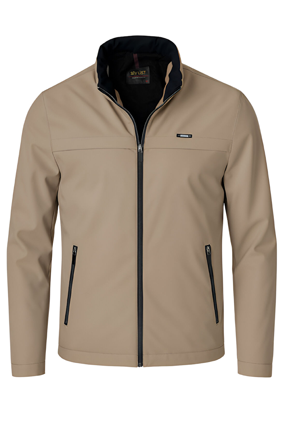 Erkek Krem Pamuk Polyester Karışımlı Su İtici İçi Kürklü Kaban – Rüzgar Geçirmez, Hafif ve Dayanıklı