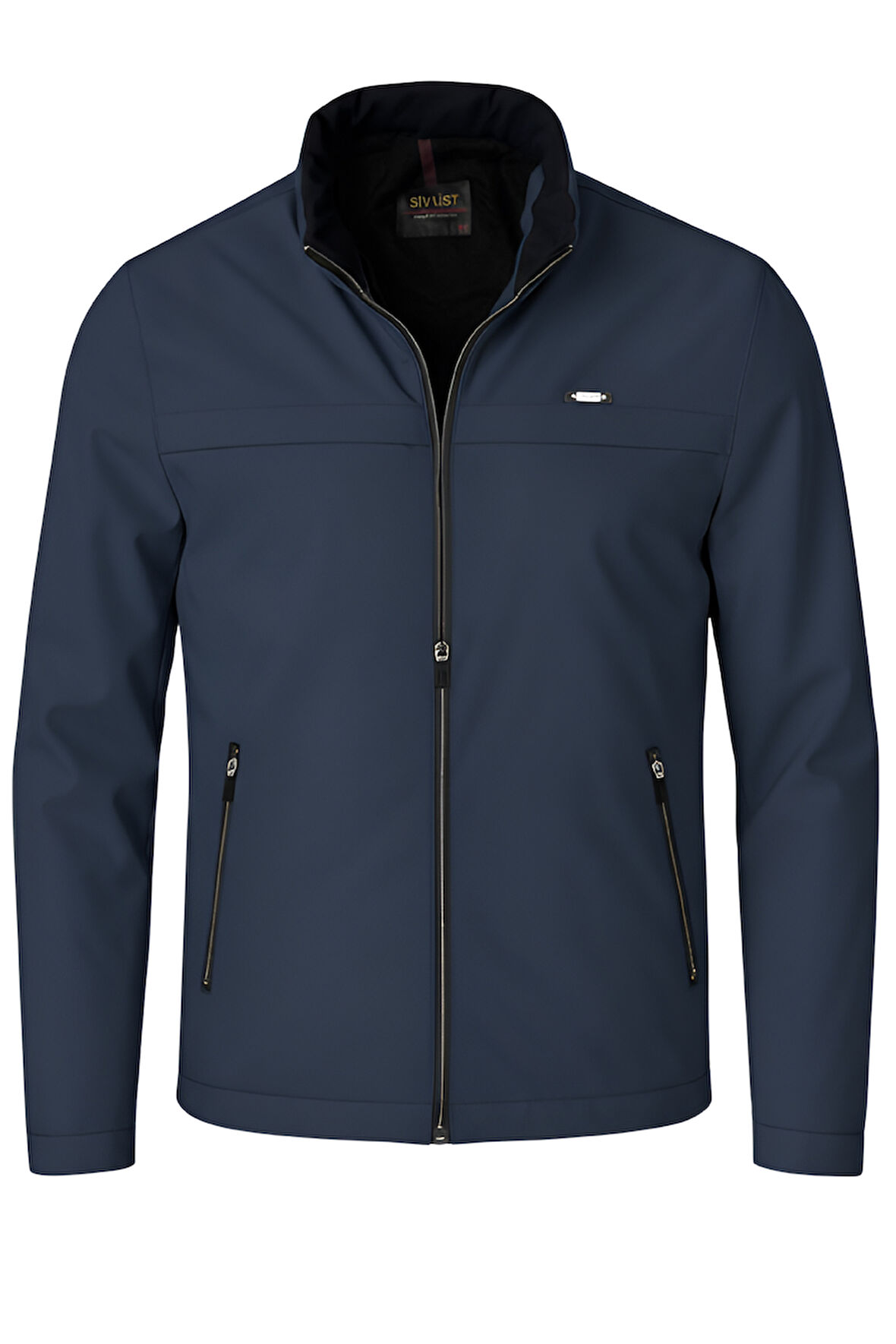 Erkek Lacivert Pamuk Polyester Karışımlı Su İtici İçi Kürklü Kaban – Rüzgar Geçirmez, Hafif ve Dayanıklı