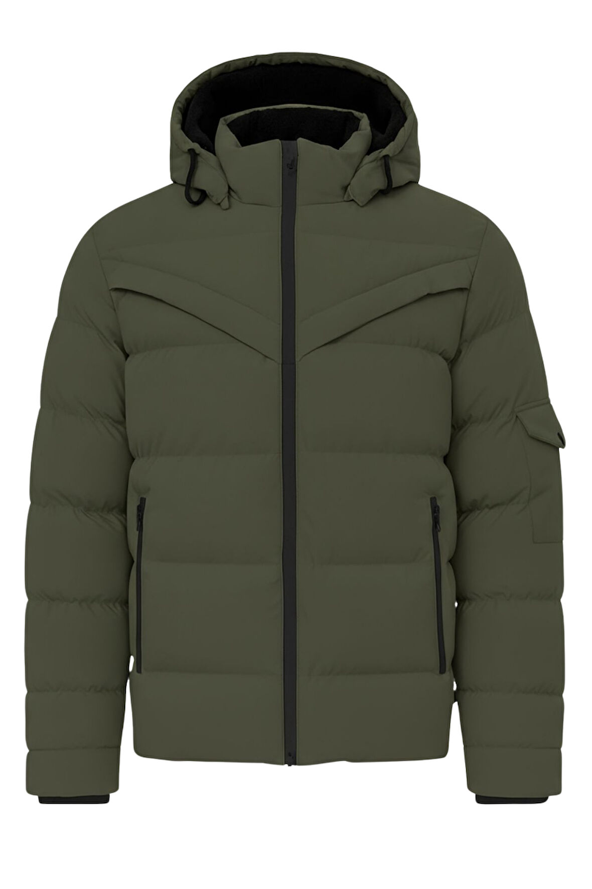 Erkek Yeşil Erkek Outdoor Su Geçirmez Kapüşonlu Kışlık Kaban – Rüzgar ve Yağmura Dayanıklı  Mont&Kaban