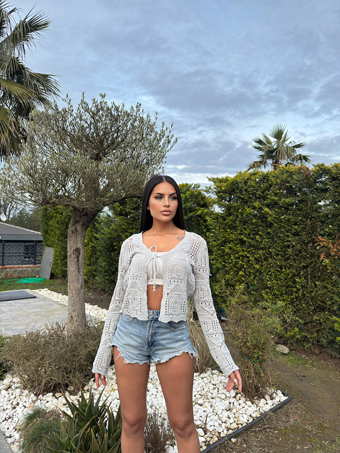 KADIN GRİ ÖNÜ BAĞLAMALI MEVSİMLİK TRİKO BOLERO HIRKA