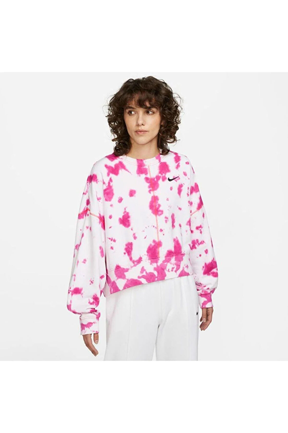 Sportswear Fleece Tie Dye Crew (OVERSİZE) Kadın Sweatshirt-dm6357-621