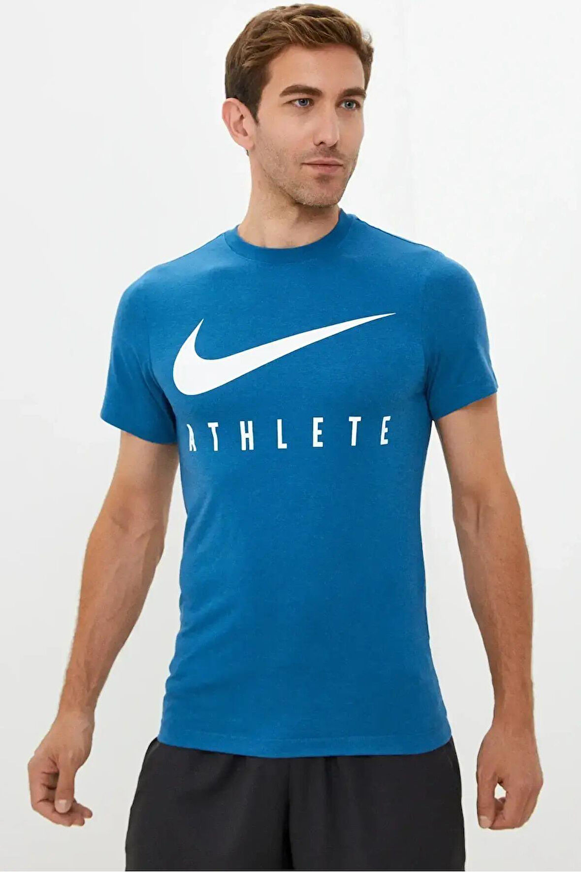 Dri-Fit Training Swoosh Standart Kesim Mavi Erkek Tişört