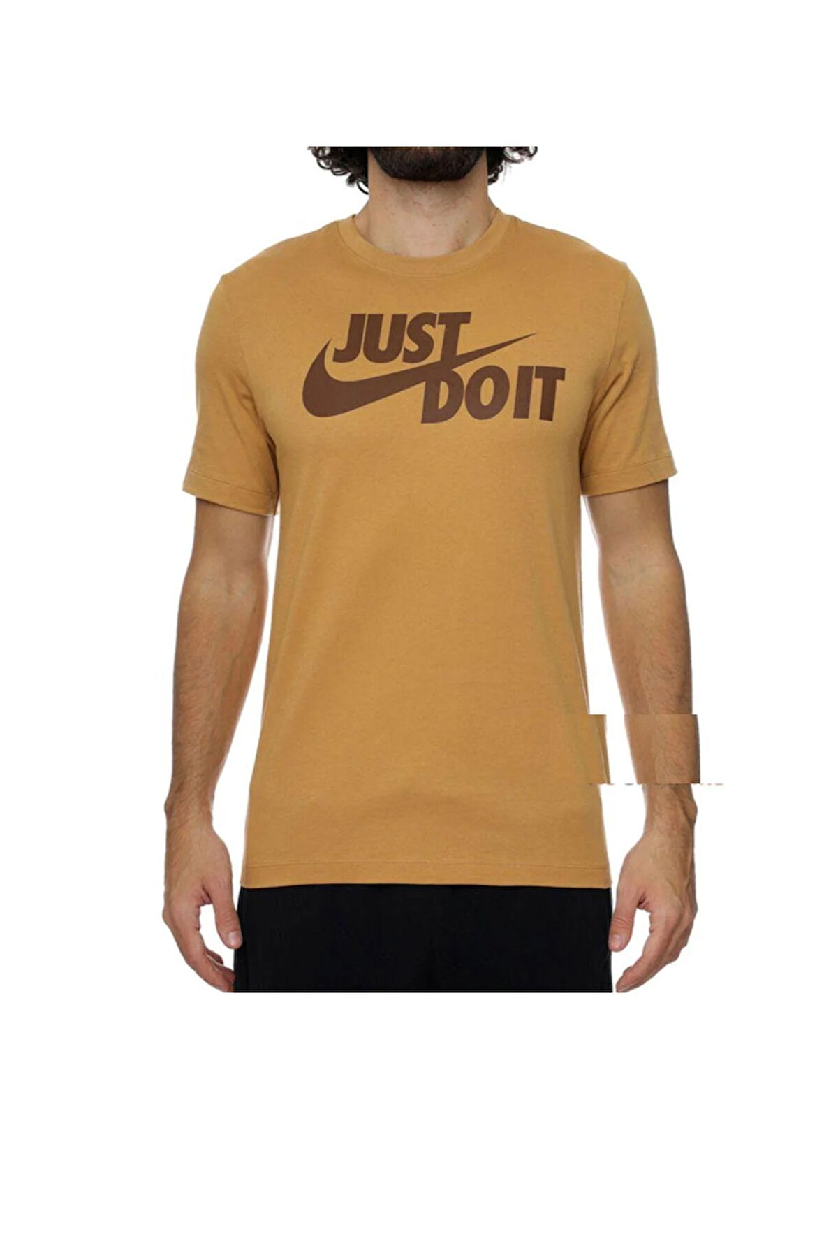 Just Do It Swoosh Erkek Günlük Stil Kahverengi Tişört
