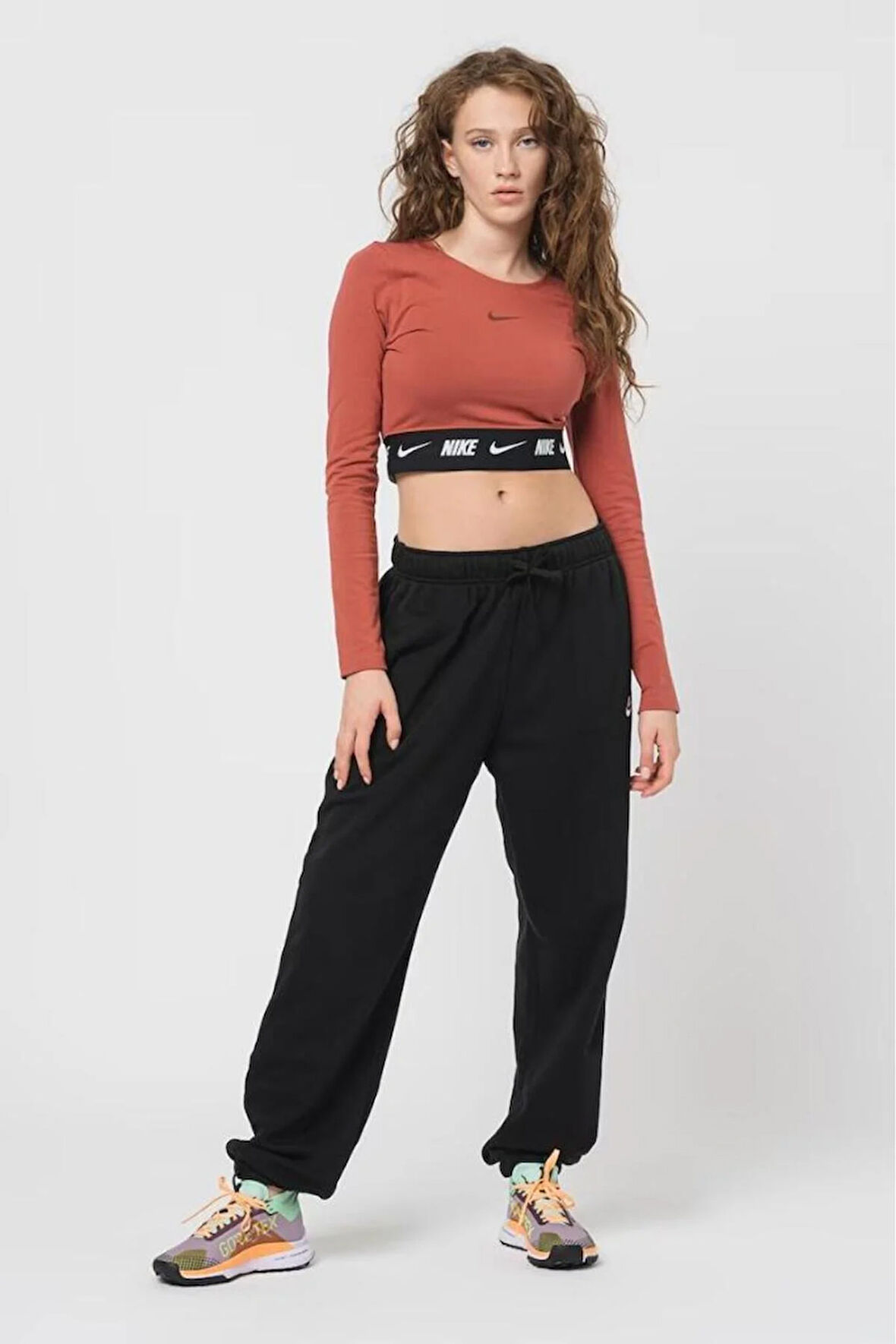 uzun kollu pamuklu crop