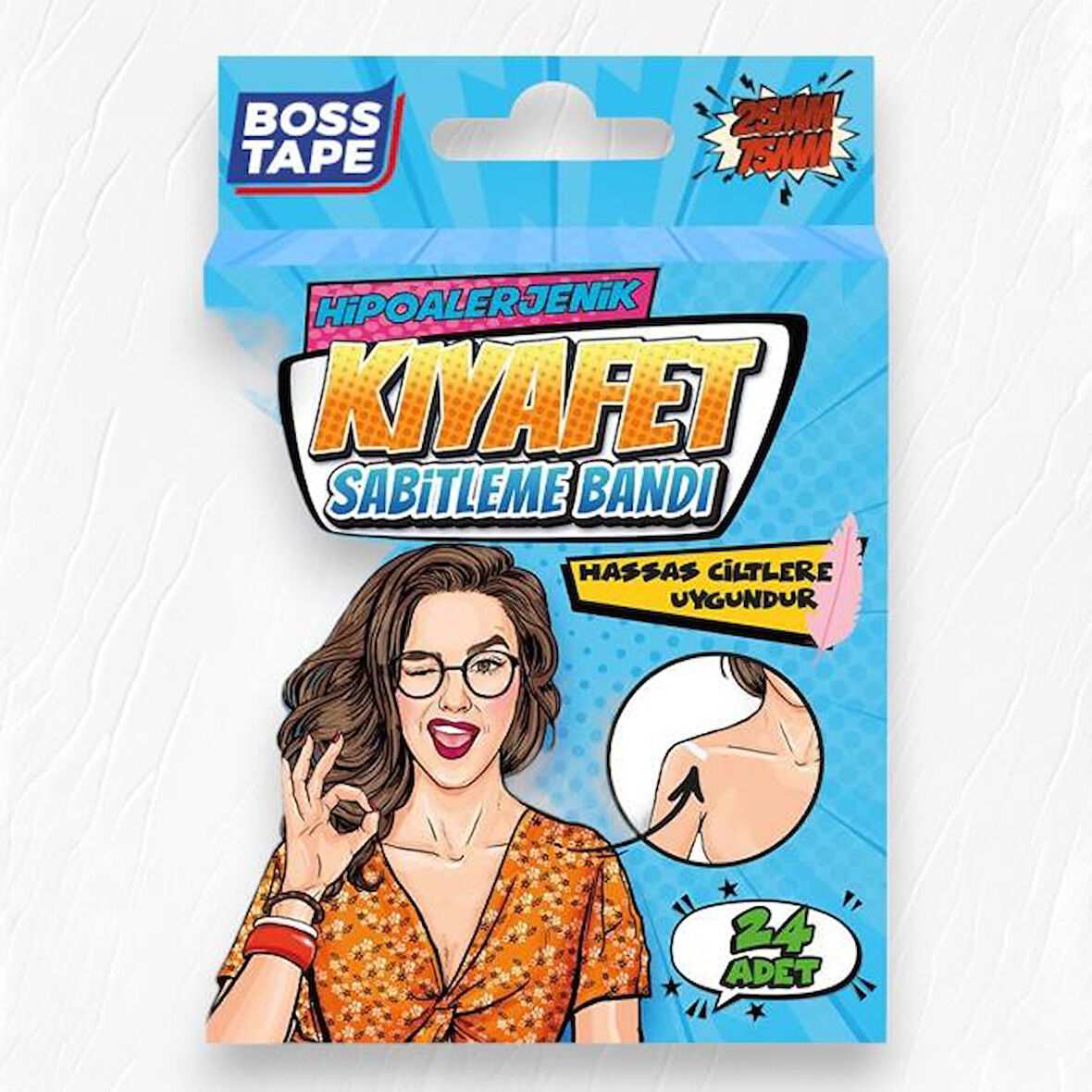 Boss Tape Kıyafet Sabitleme ve Vücut Bandı 25mm-75mm 24 ad