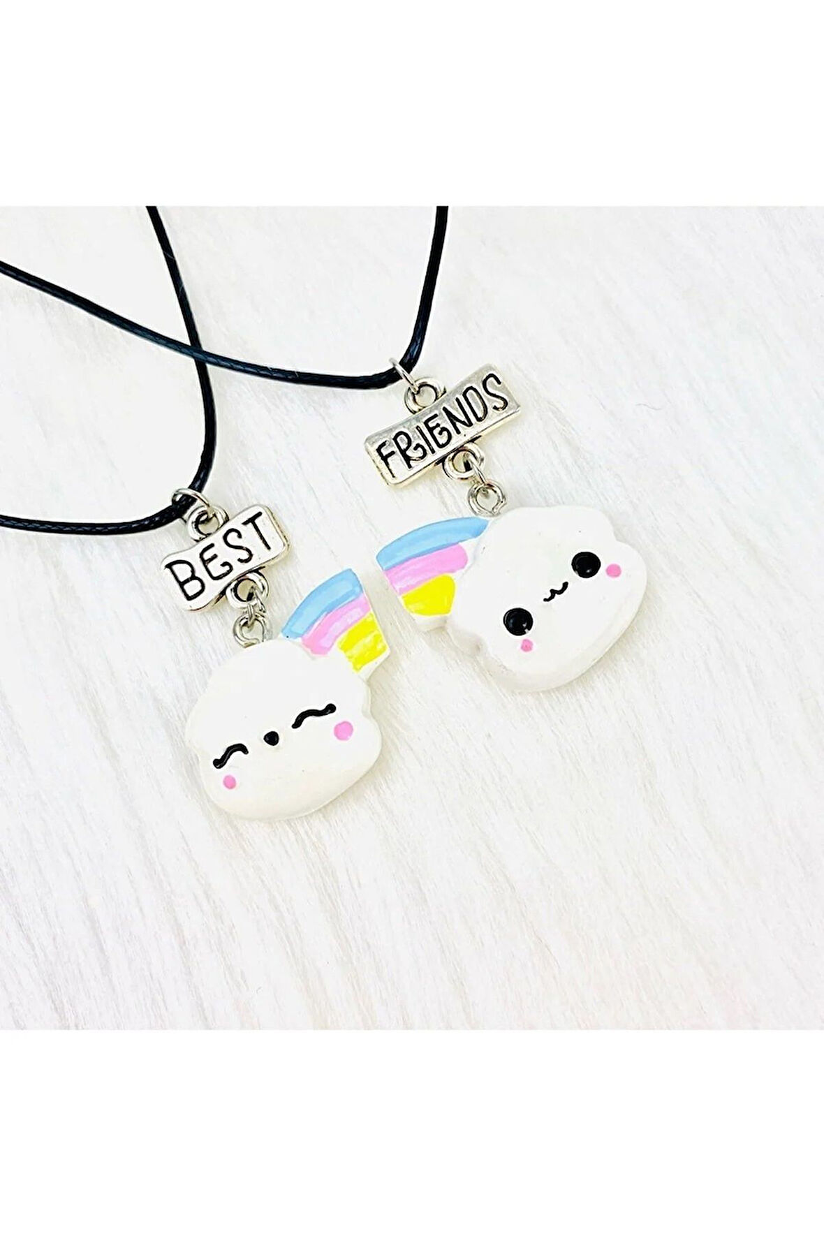Birbirini Tamamlayan Rainbow gökkuşağı Bff Kolye