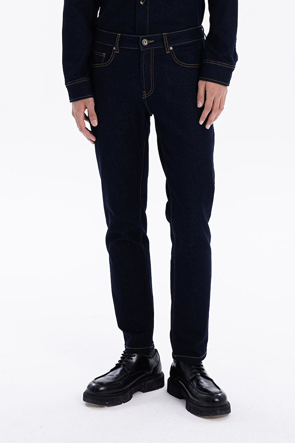 İndigo Raw Denim Erkek Jean Pantolon