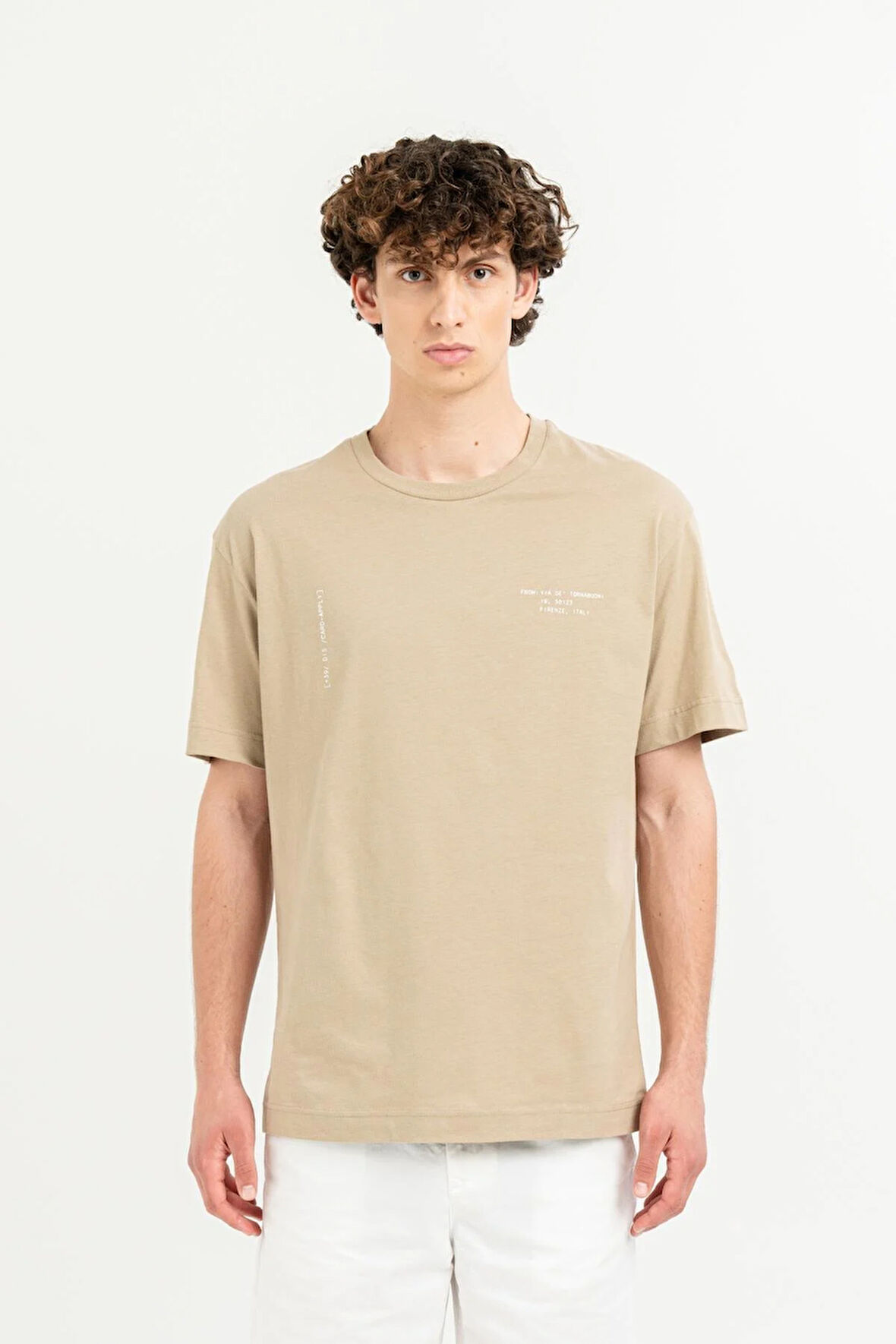 Bisiklet Yaka Baskılı %100 Pamuk Oversize Erkek T-shirt