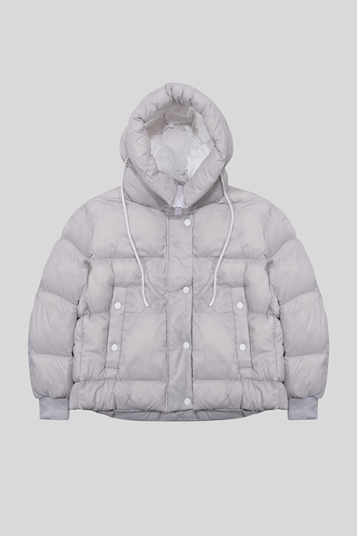 Kapüşon Yaka Kol Ucu Triko Kadın Mont