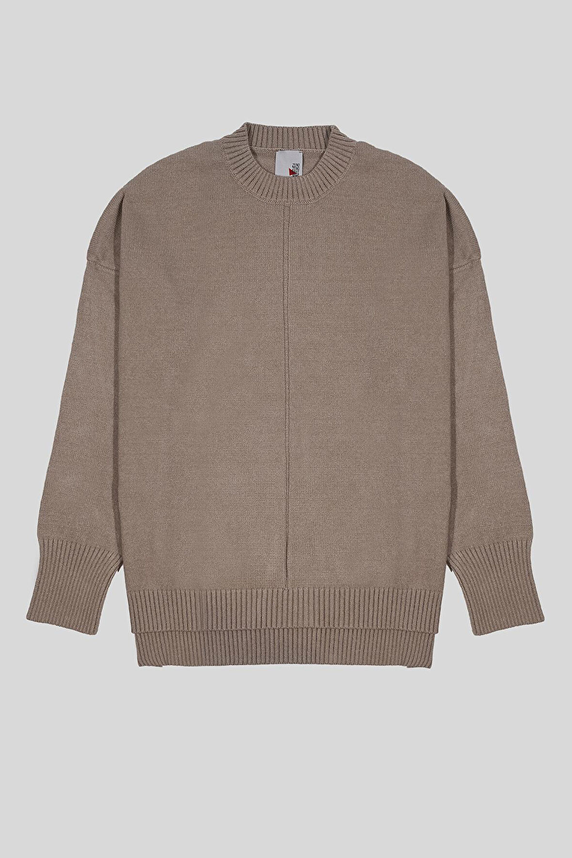 Bisiklet Yaka Yırtmaçlı Kadın Kazak