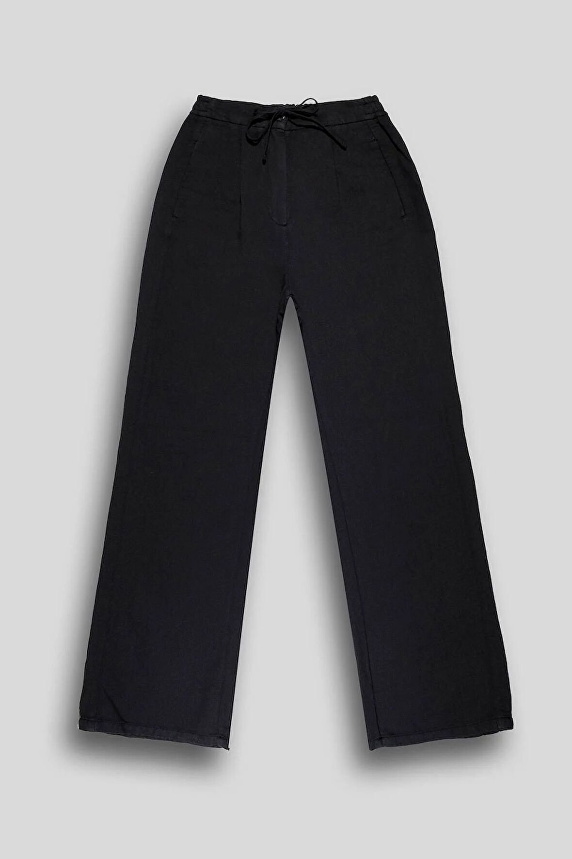 Bağcıklı Cep Detaylı Oversize Kadın Dokuma Pantolon