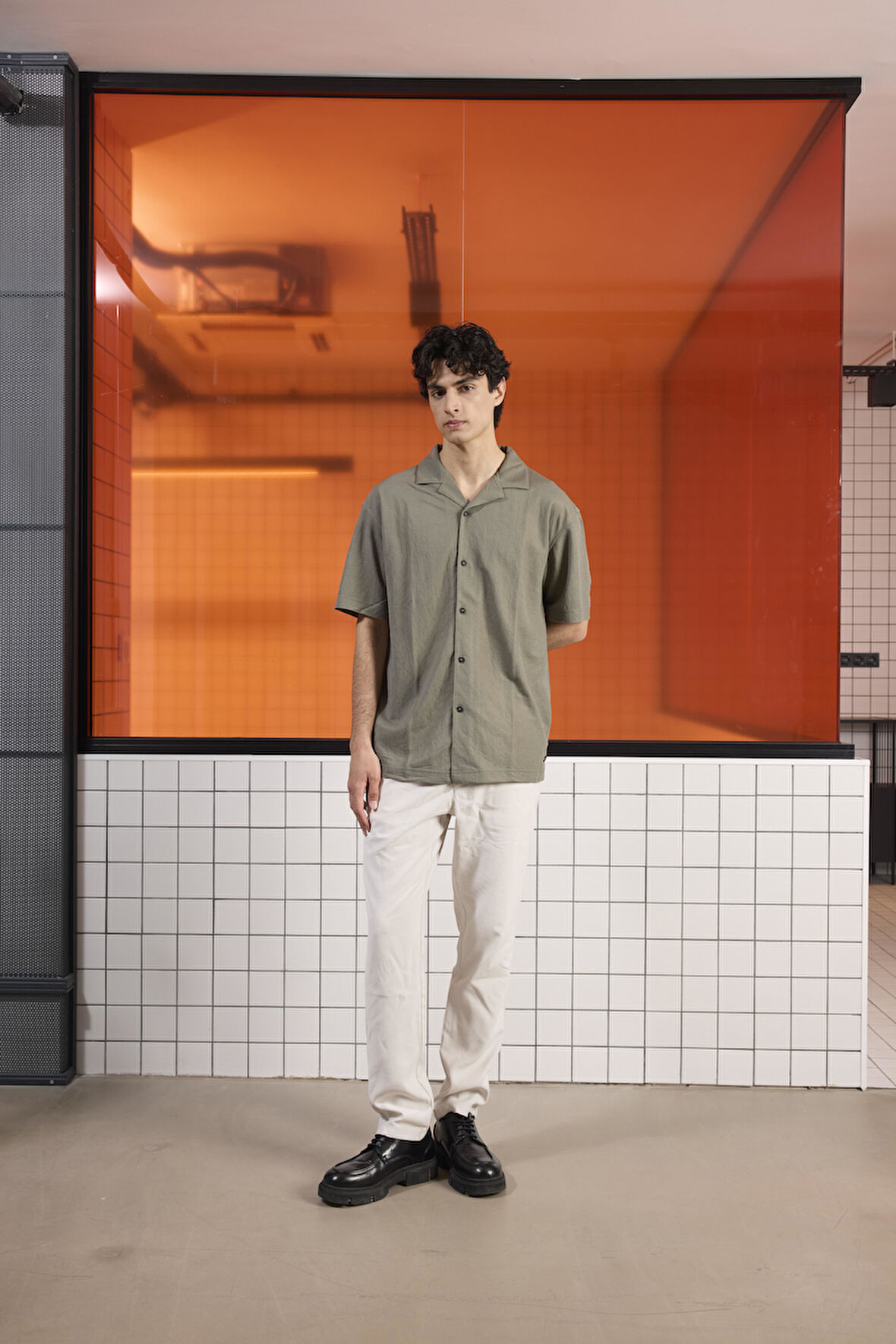 Apaj Yaka Viskon Erkek Gömlek