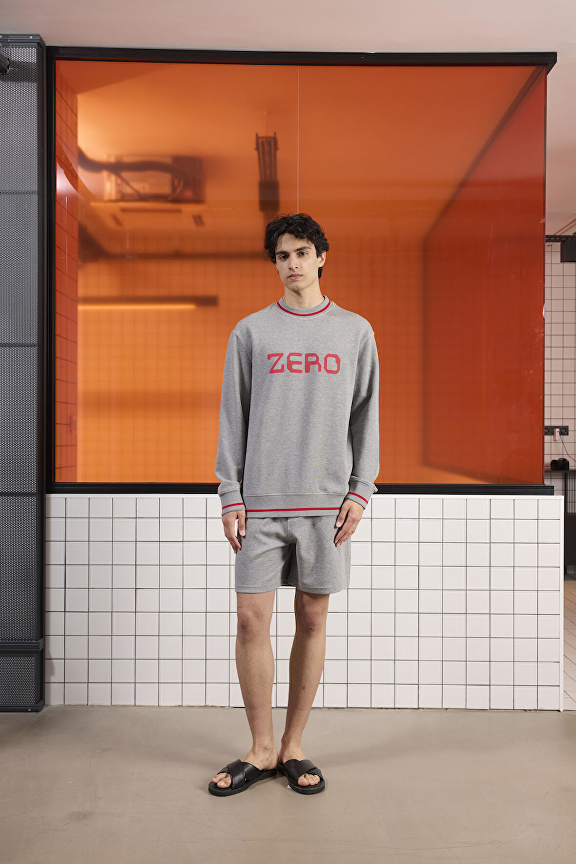 Bisiklet Yaka Baskı Detaylı Regular Fit Erkek Sweatshirt