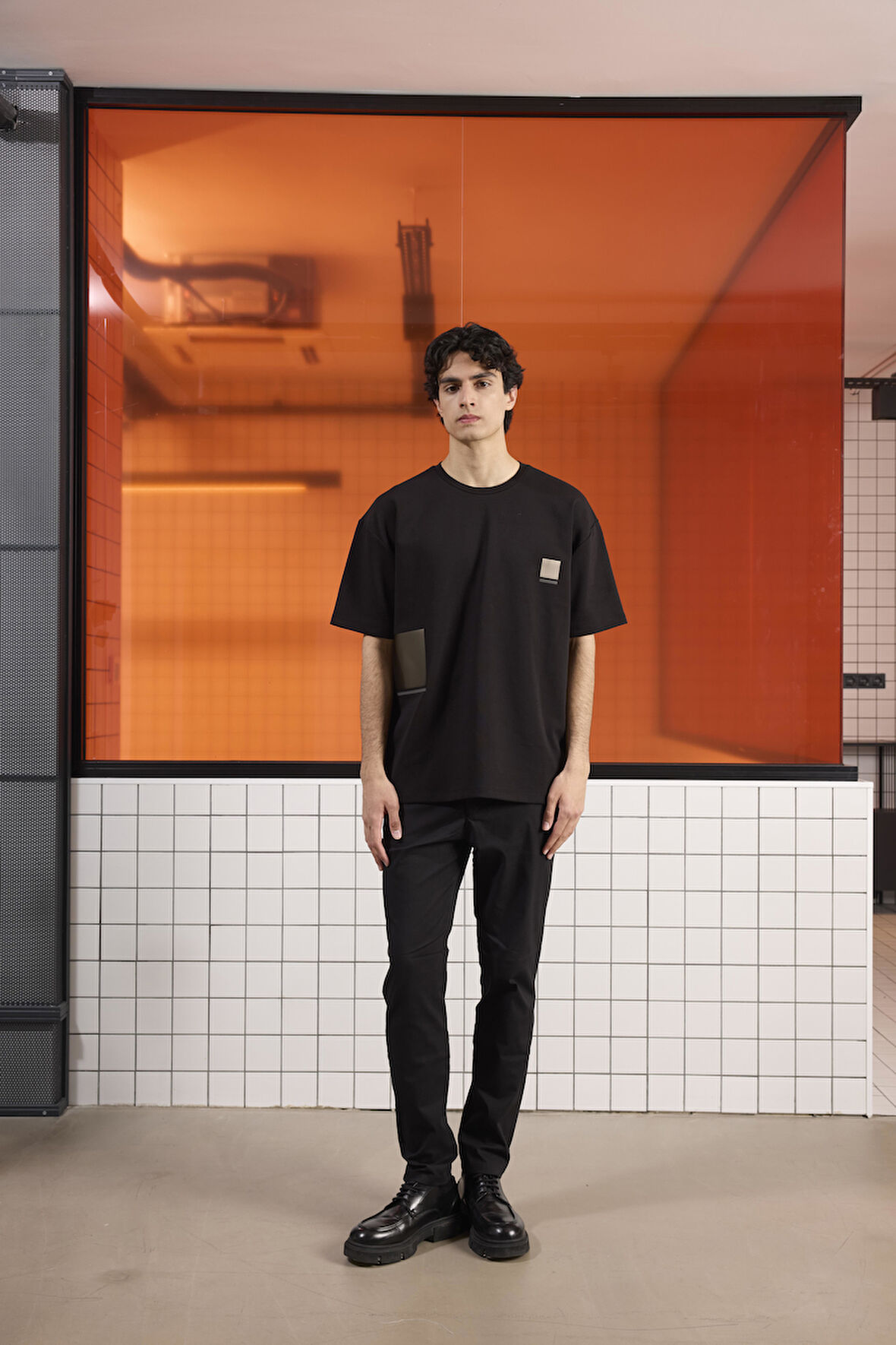 Bisiklet Yaka Rubber Baskılı Erkek T-shirt