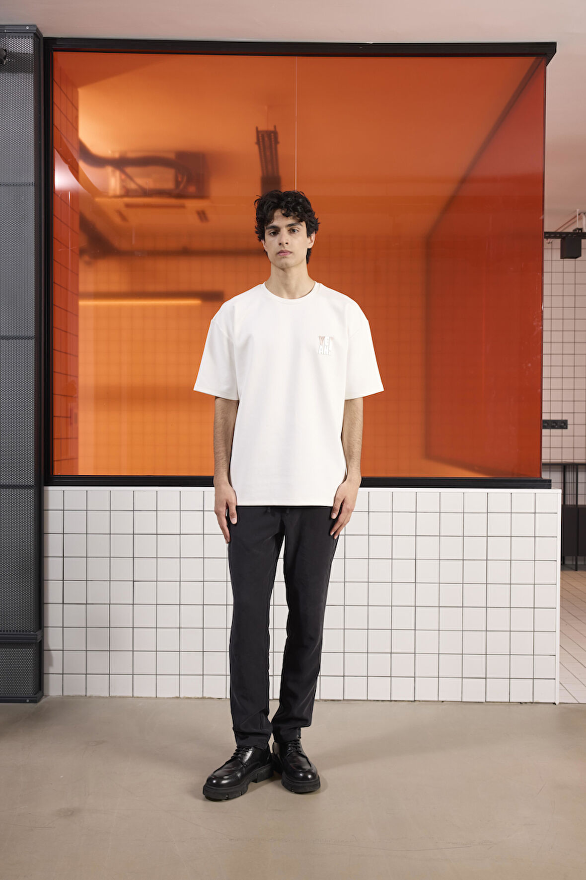 Bisiklet Yaka YEAH Baskılı Erkek T-shirt