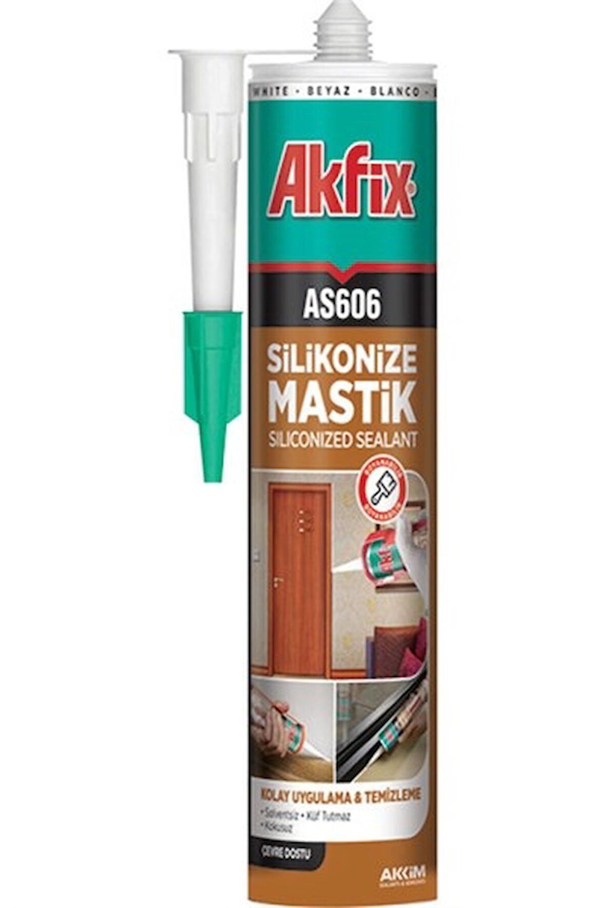 AKFİX SİLİKONİZE Mastik beyaz AS606