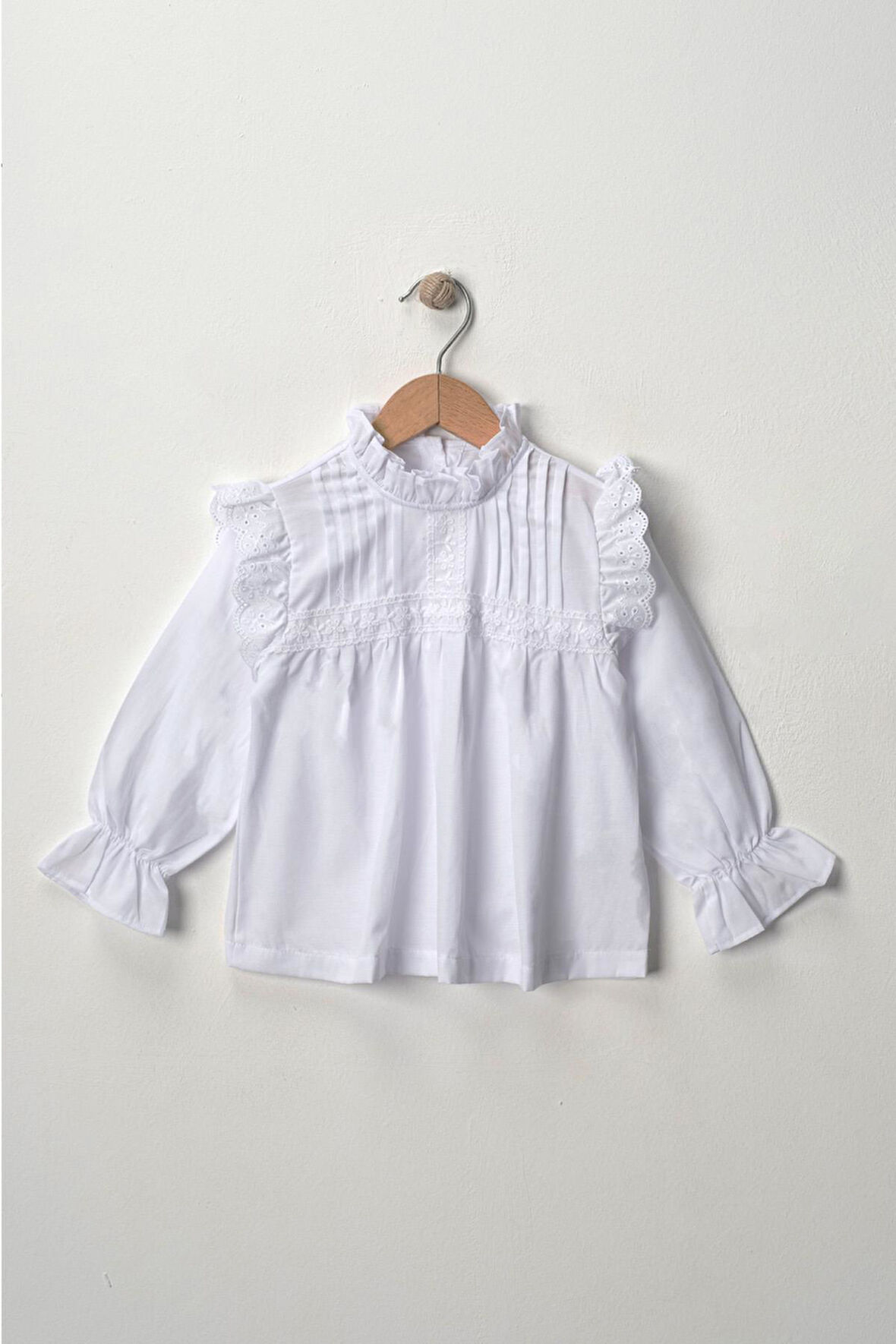 Kız Çocuk Özel ( Exclusive) Gömlek Fisto Detay Fırfırlı 4-12 Yaş