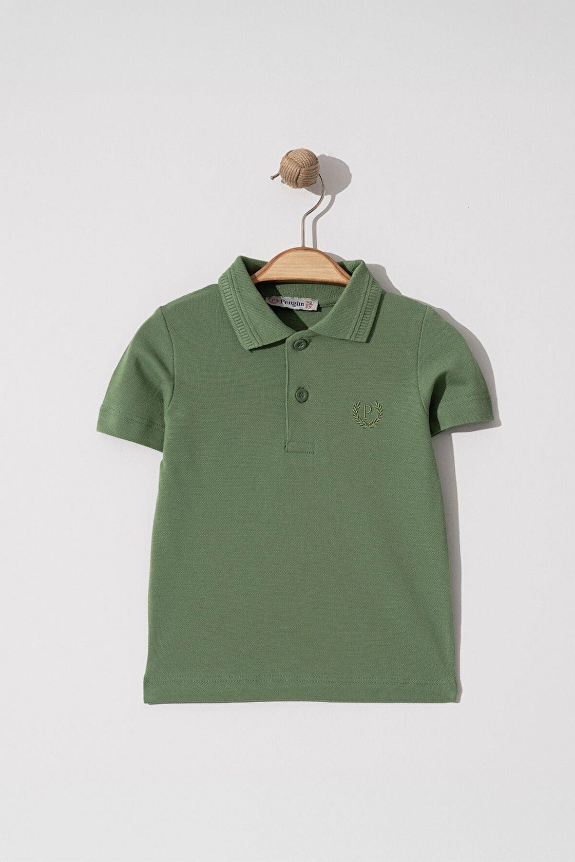 Erkek Çocuk Basic Yeşil Polo Yaka Tshirt 6-9 Yaş