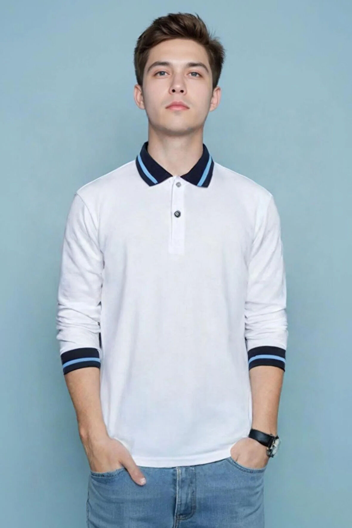 Azerbaycan Mekteb Formaları %100 Pamuk Penye Büyük Beden Beyaz