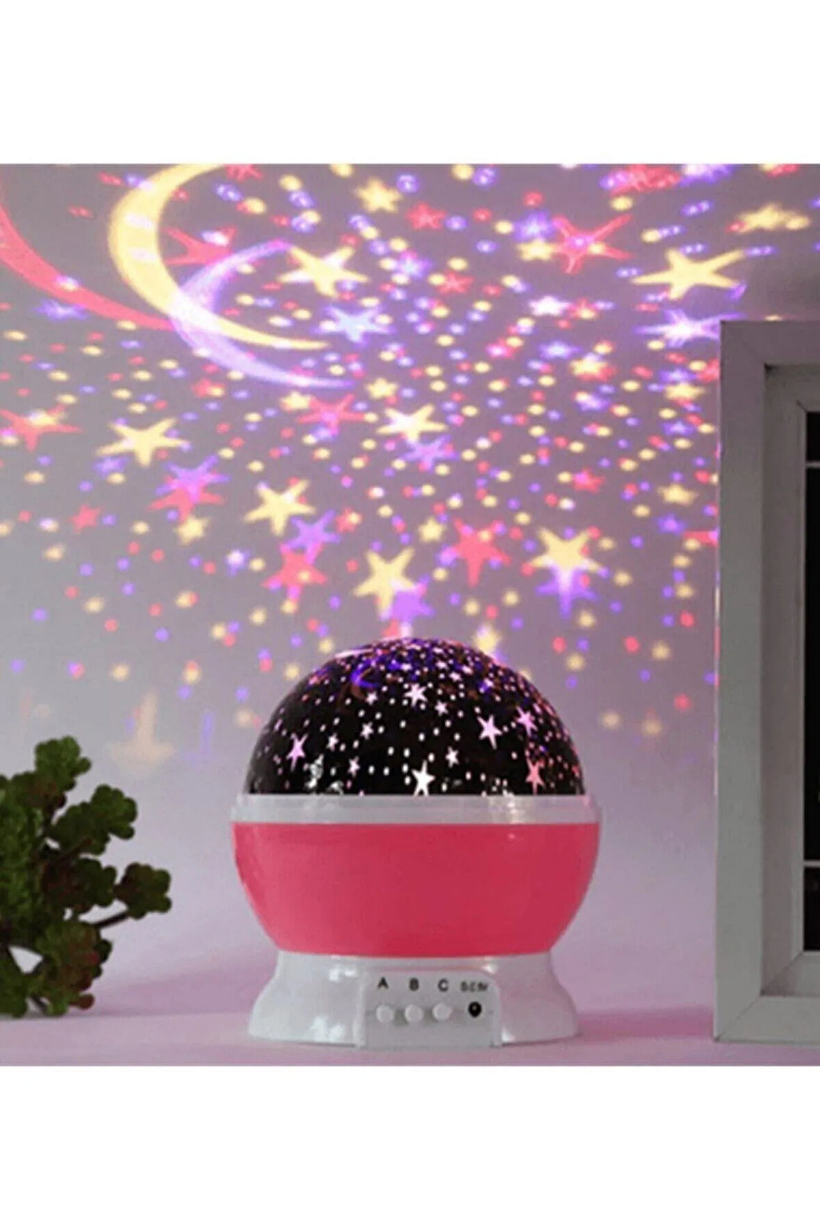 Projeksiyonlu Dönen Yıldız Renkli Star Master Gece Lambası Çocuk Odası Aydınlatması