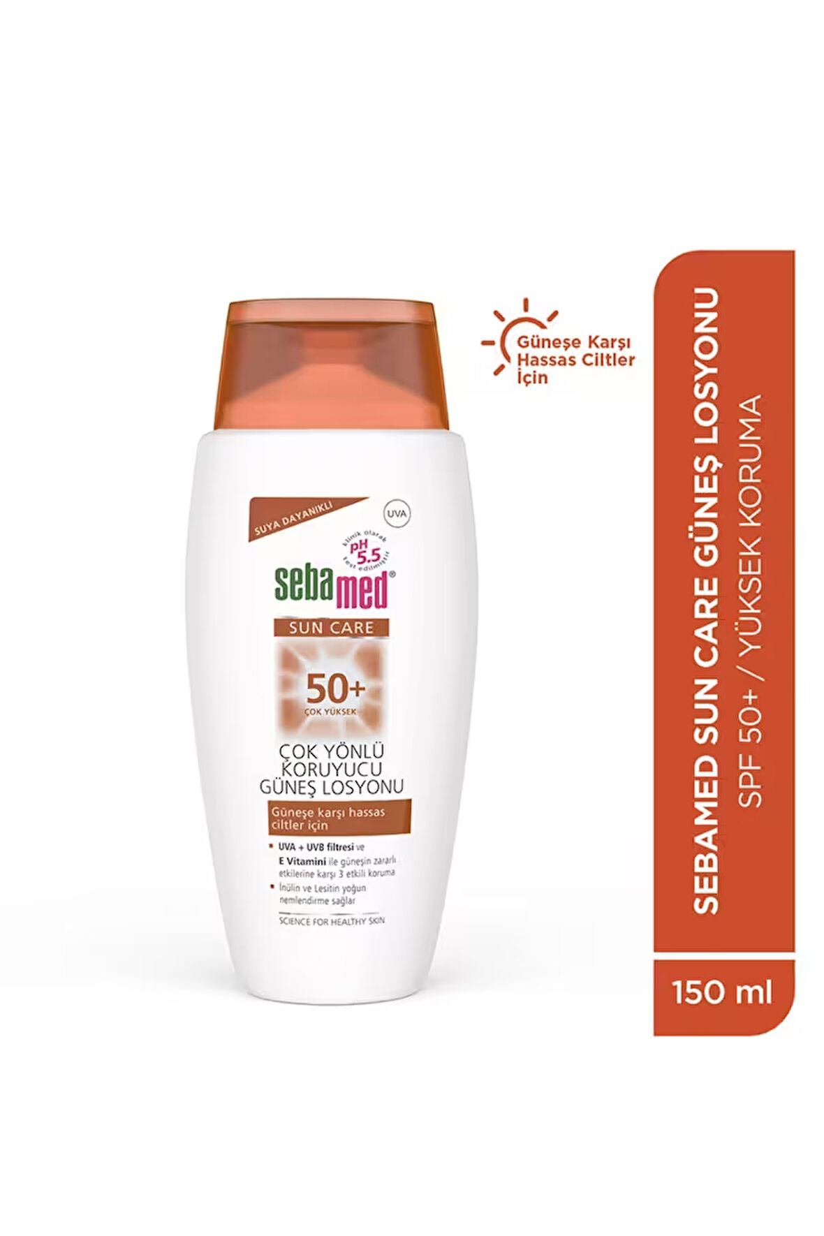 Sebamed Sun Care Suya Dayanıklı SPF 50+ Güneş Koruyucu Losyon – Yüksek Koruma, Hassas Ciltler İçin, 150 ml