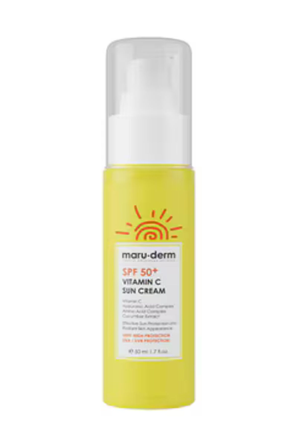 Maruderm C Vitamini İçerikli Güneş Kremi SPF50+ – Aydınlatıcı & Antioksidan Etki, 50 ml