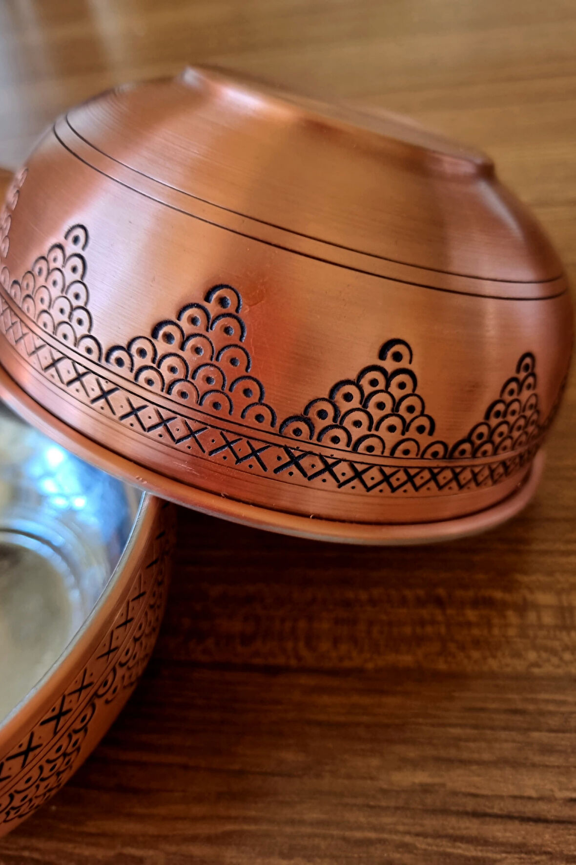 İşlemeli Bakır Çorba,Salata,Ayran Kasesi