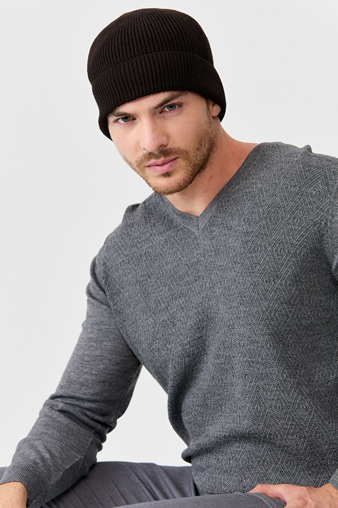 Erkek Yün Bere K.Kahve